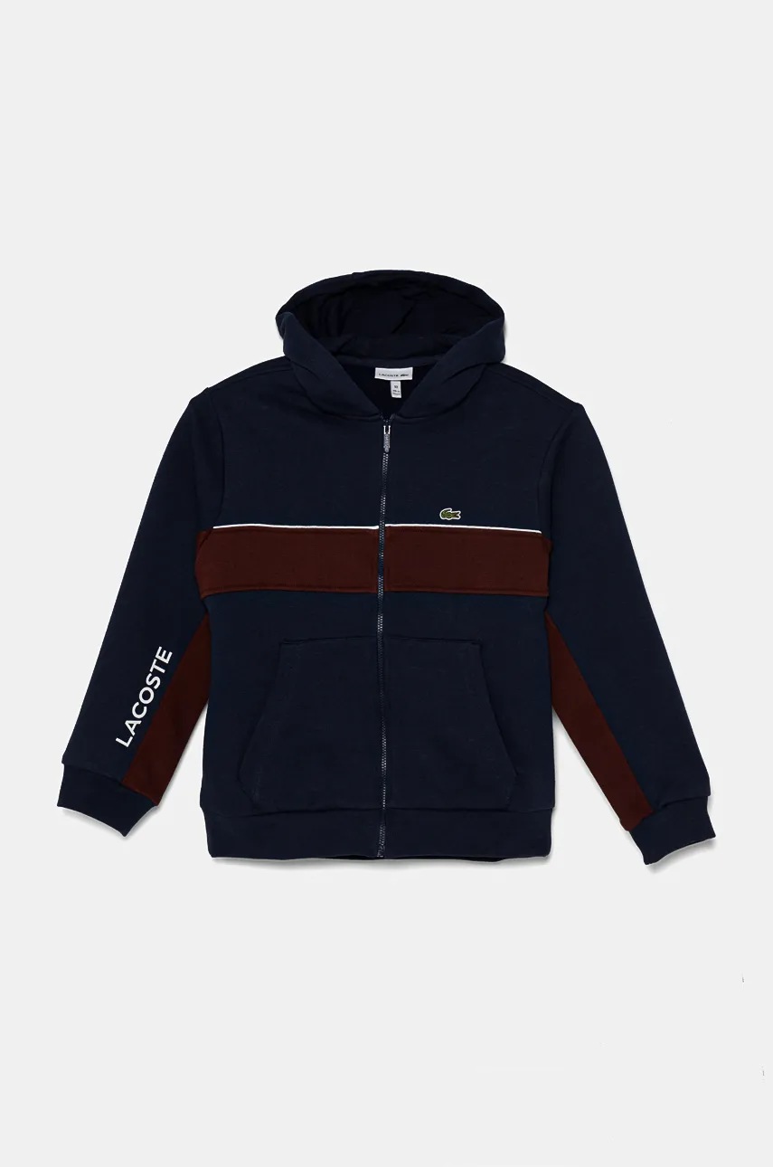 

Детски суичър Lacoste в тъмносиньо с качулка с десен SJ2481, Тъмносин