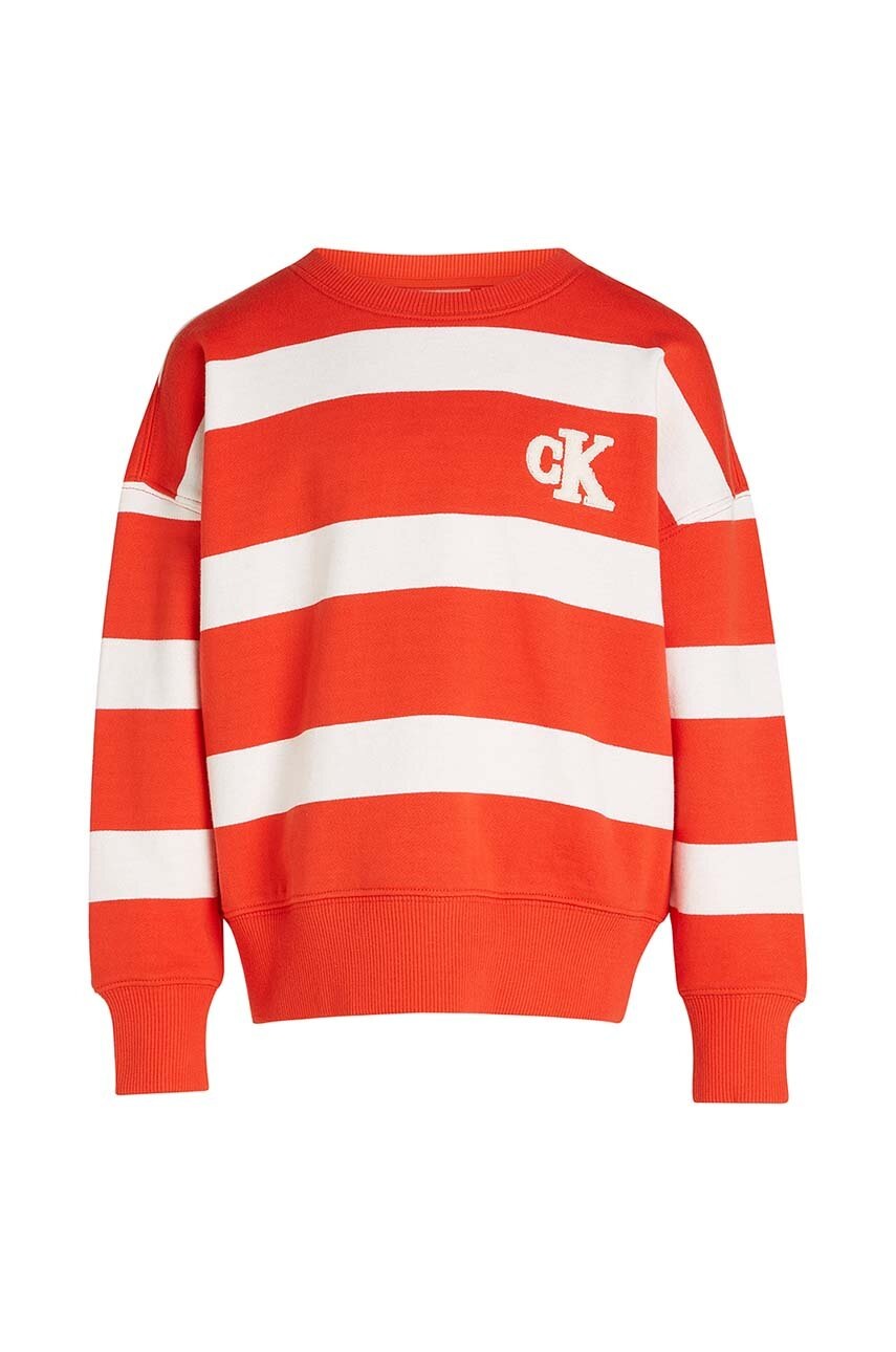 Детская хлопковая кофта Calvin Klein Jeans цвет красный узор IB0IB02206 Детская хлопковая кофта Calvin Klein Jeans цвет красный узор IB0IB02206