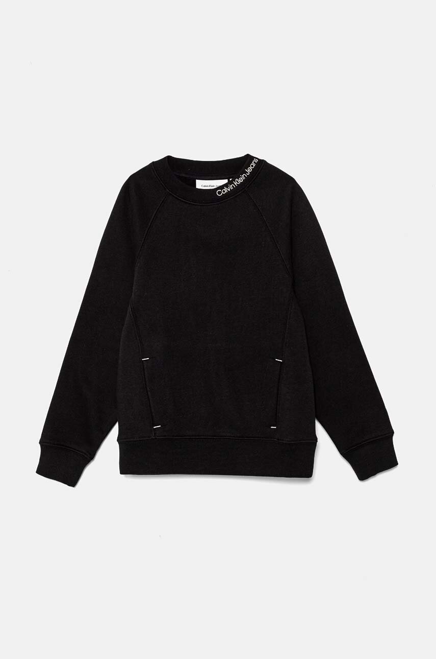 Дитяча кофта Calvin Klein Jeans колір чорний з аплікацією IB0IB02326