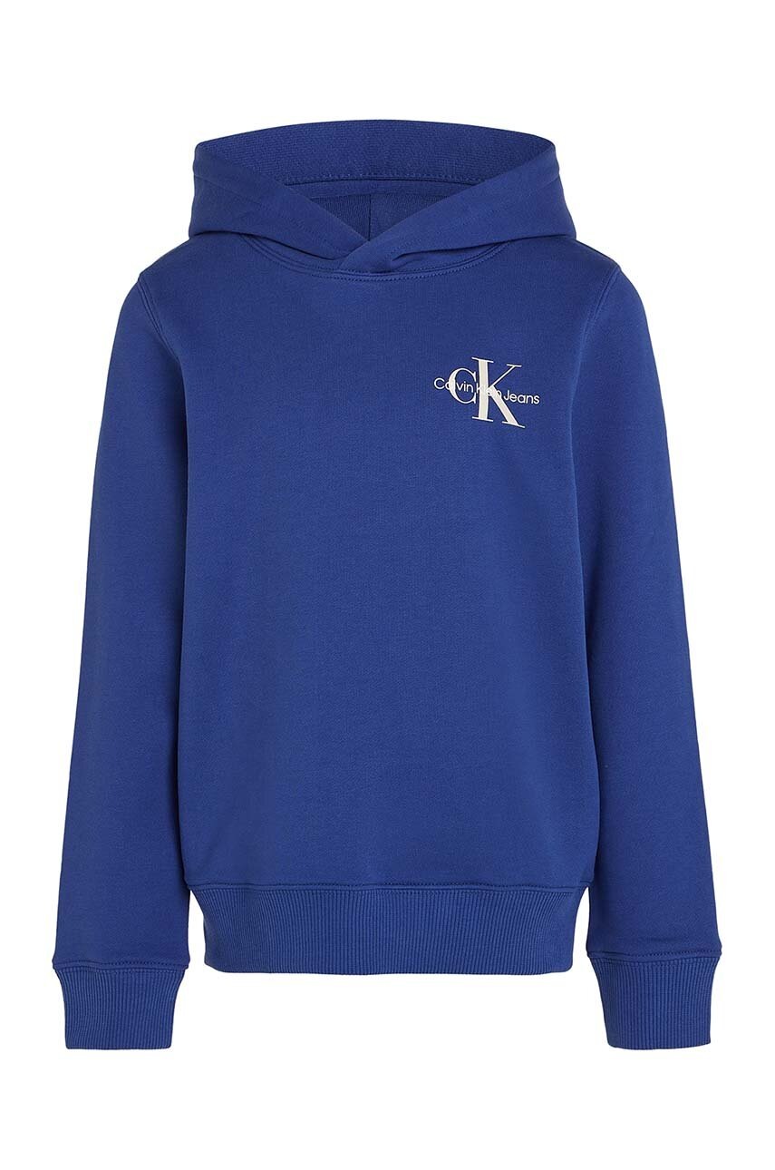Дитяча бавовняна кофта Calvin Klein Jeans з капюшоном з принтом IU0IU00266