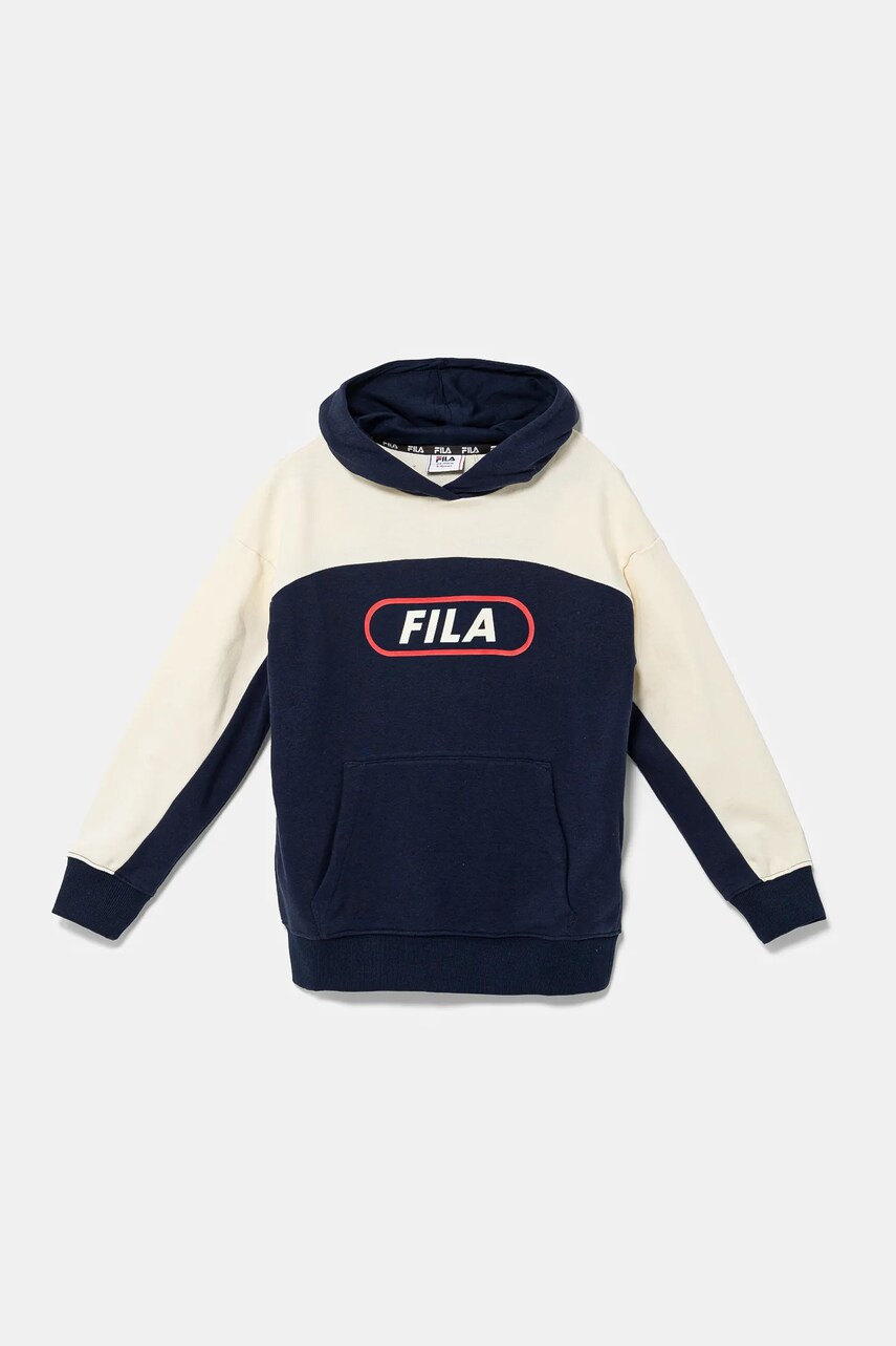 Fila bluză copii LUCKA culoarea albastru marin, cu glugă, cu imprimeu, FAT0567