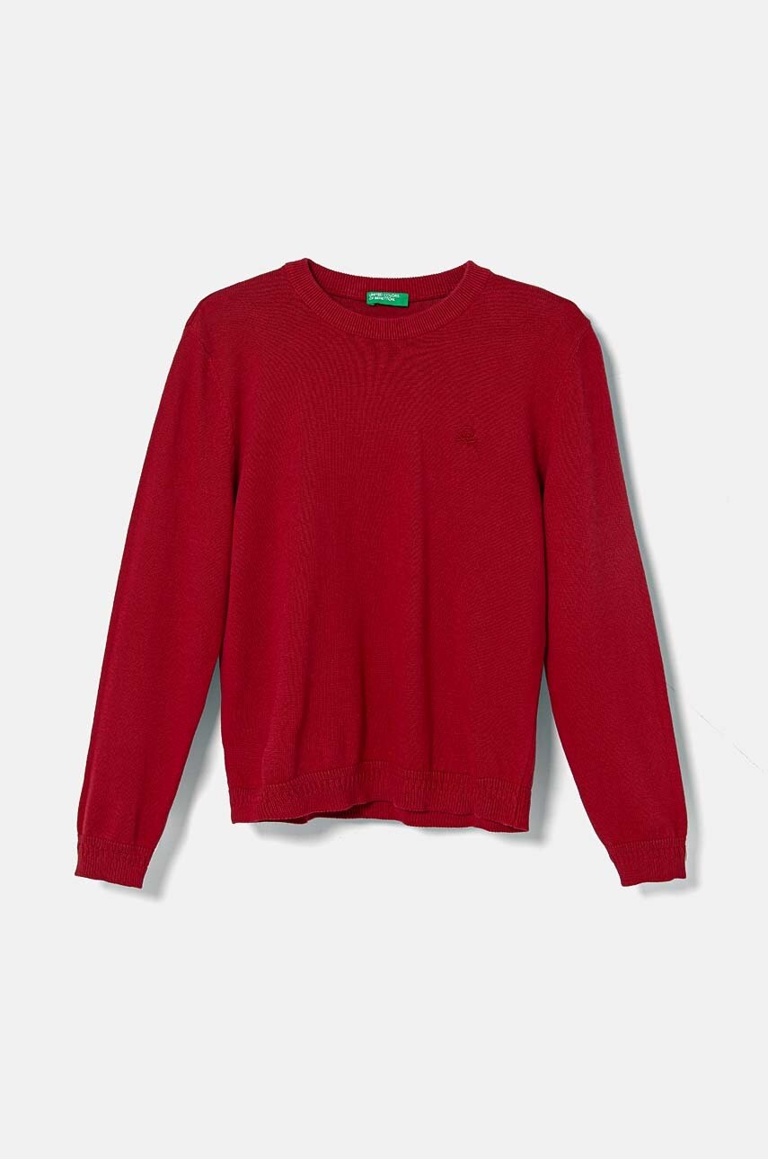 

Детски памучен пуловер United Colors of Benetton в бордо от лека материя 1294C106Y