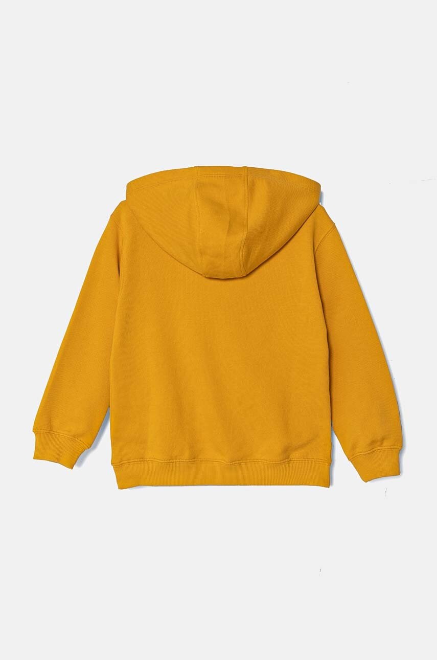 Детская хлопковая кофта United Colors of Benetton цвет жёлтый с капюшоном с принтом 3J68G200Q в Кропивницком Детская хлопковая кофта United Colors of Benetton цвет жёлтый с капюшоном с принтом 3J68G200Q в Кропивницком