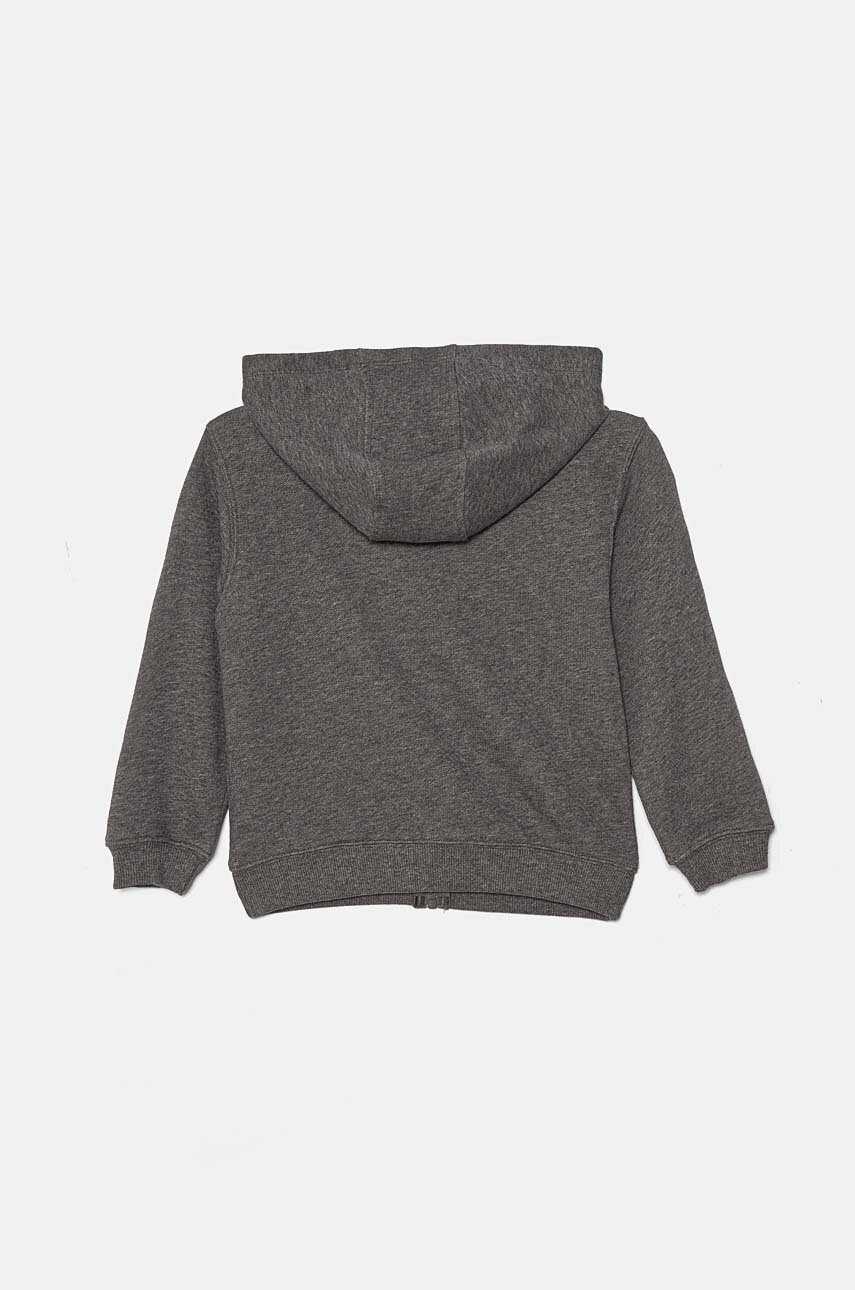 Детская хлопковая кофта United Colors of Benetton цвет серый с капюшоном узор 3J68G5034