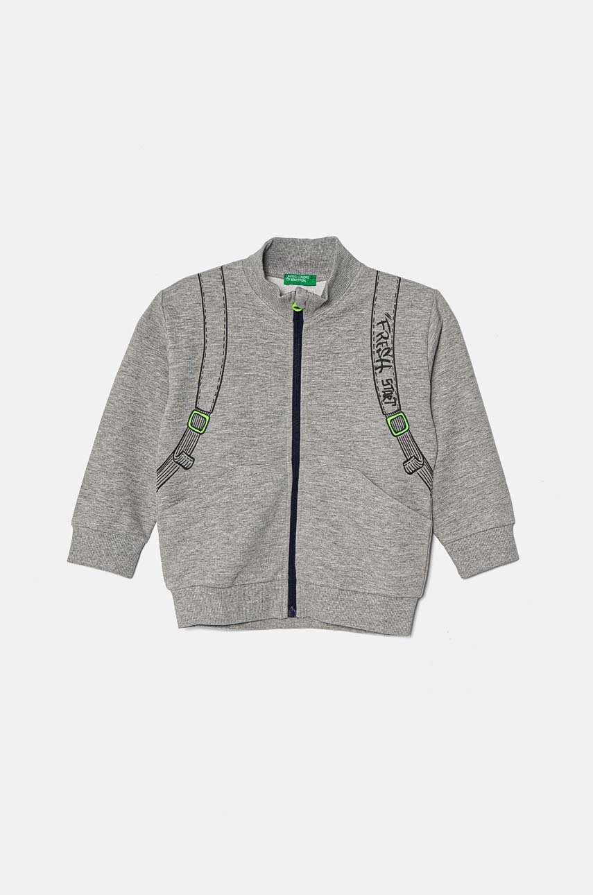 Дитяча кофта United Colors of Benetton колір сірий з принтом 330SG5038