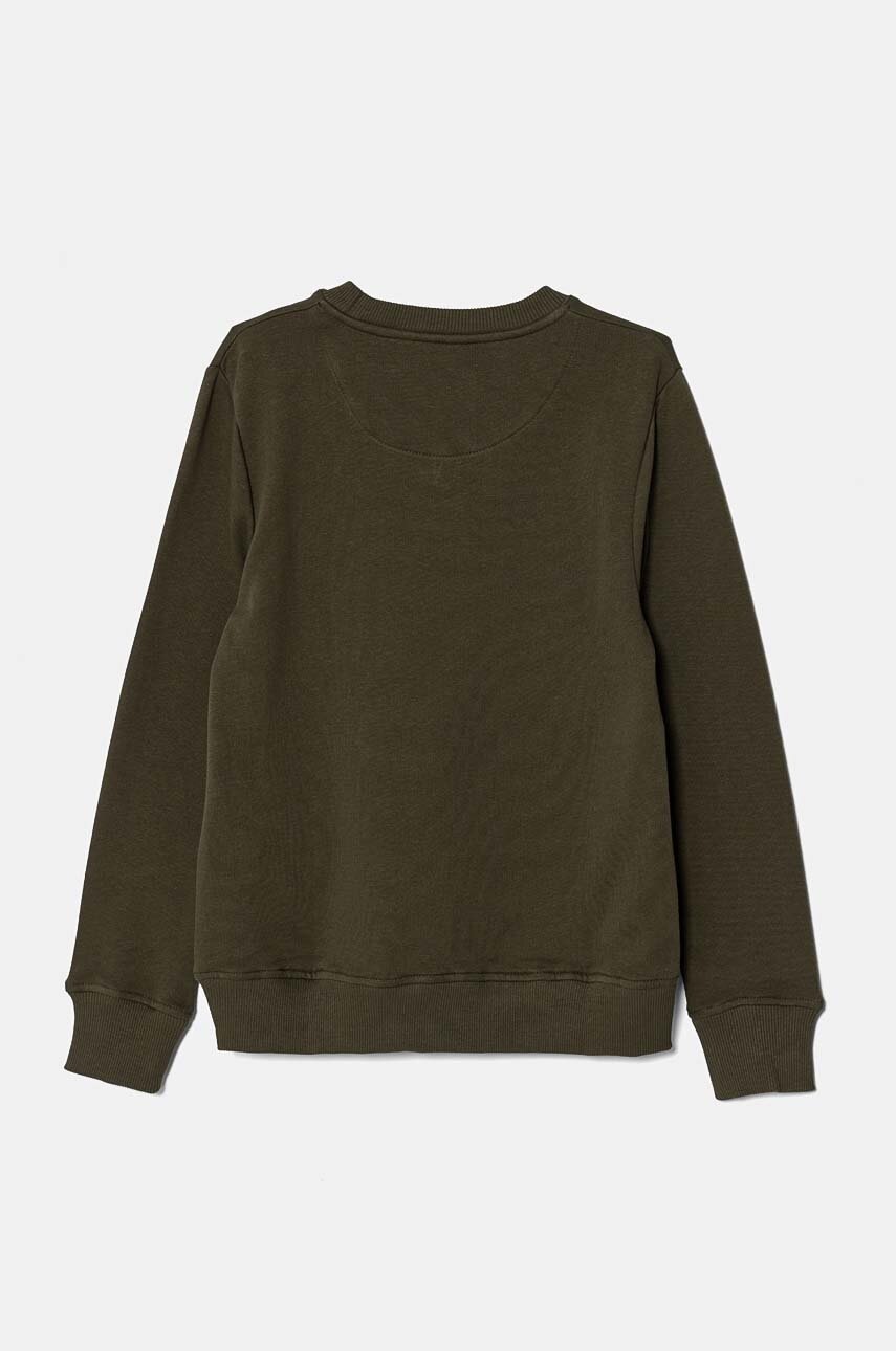 Детская хлопковая кофта Pepe Jeans NEW LAMONTY CREW цвет зелёный с аппликацией PB581613