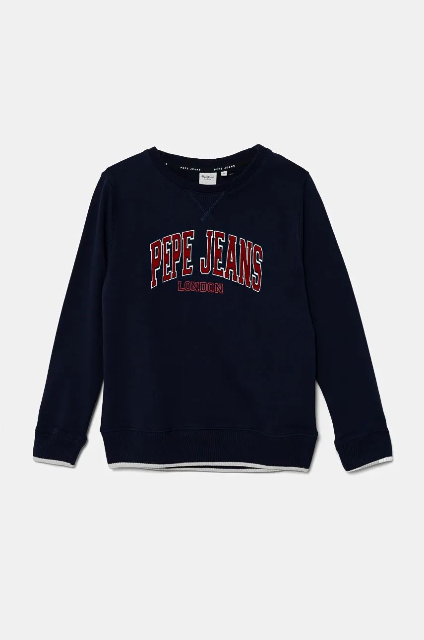 

Детски суичър Pepe Jeans BAIN CREW в тъмносиньо с принт PB581623, Тъмносин