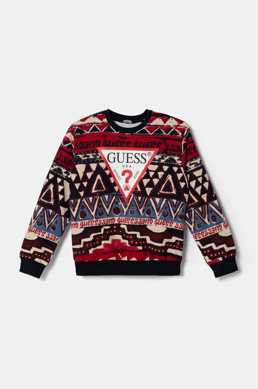 Levně Dětská bavlněná mikina Guess vzorovaná, L4BQ01 KAD73