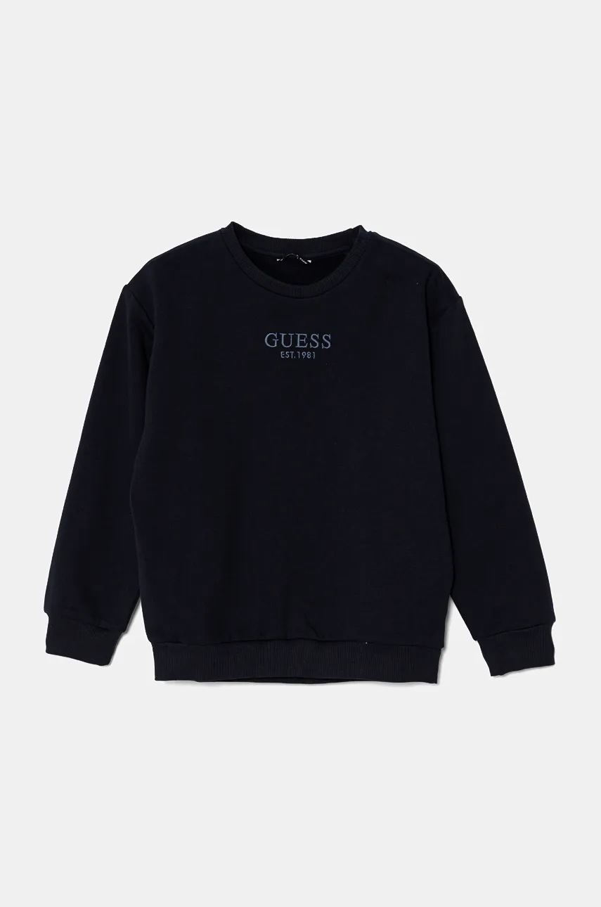 

Детски памучен суичър Guess в тъмносиньо с апликация L4BQ28 KAV33, Тъмносин