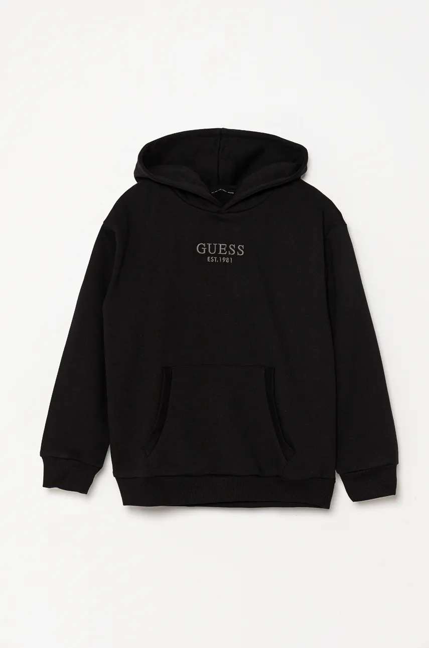 

Суичър Guess в черно с качулка с изчистен дизайн L4BQ29 KAV33, Черен