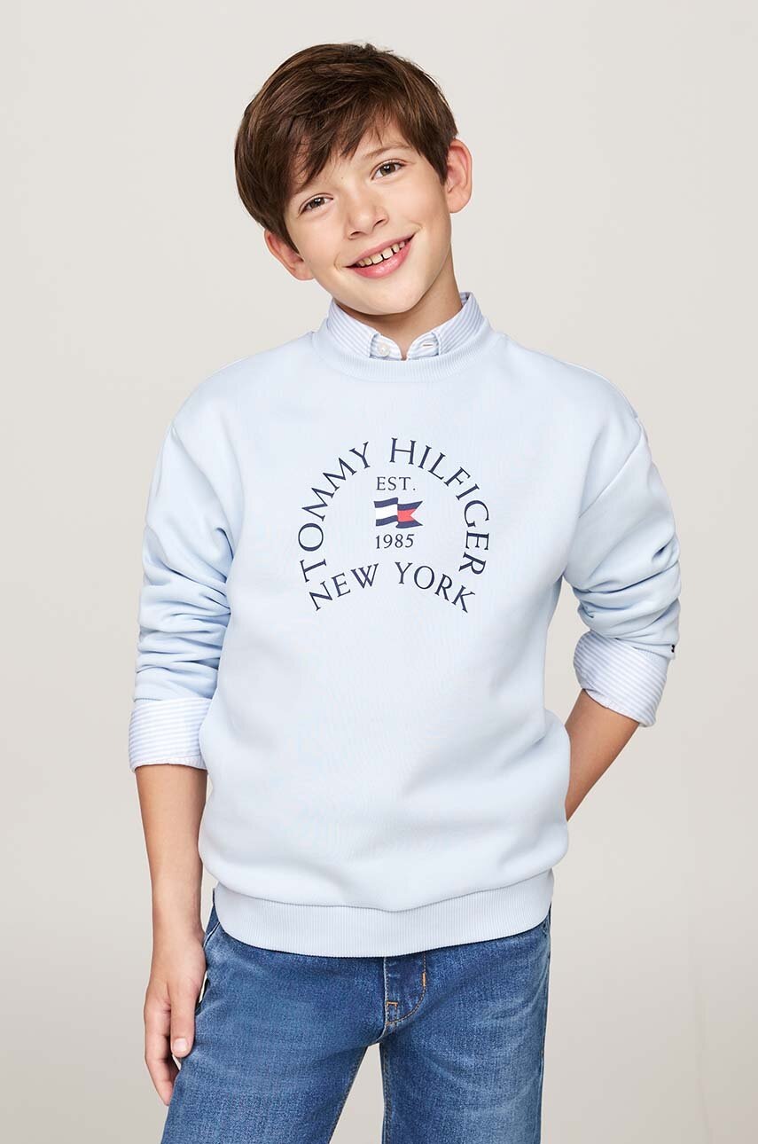 

Детски суичър Tommy Hilfiger в синьо с принт KB0KB09192, Син