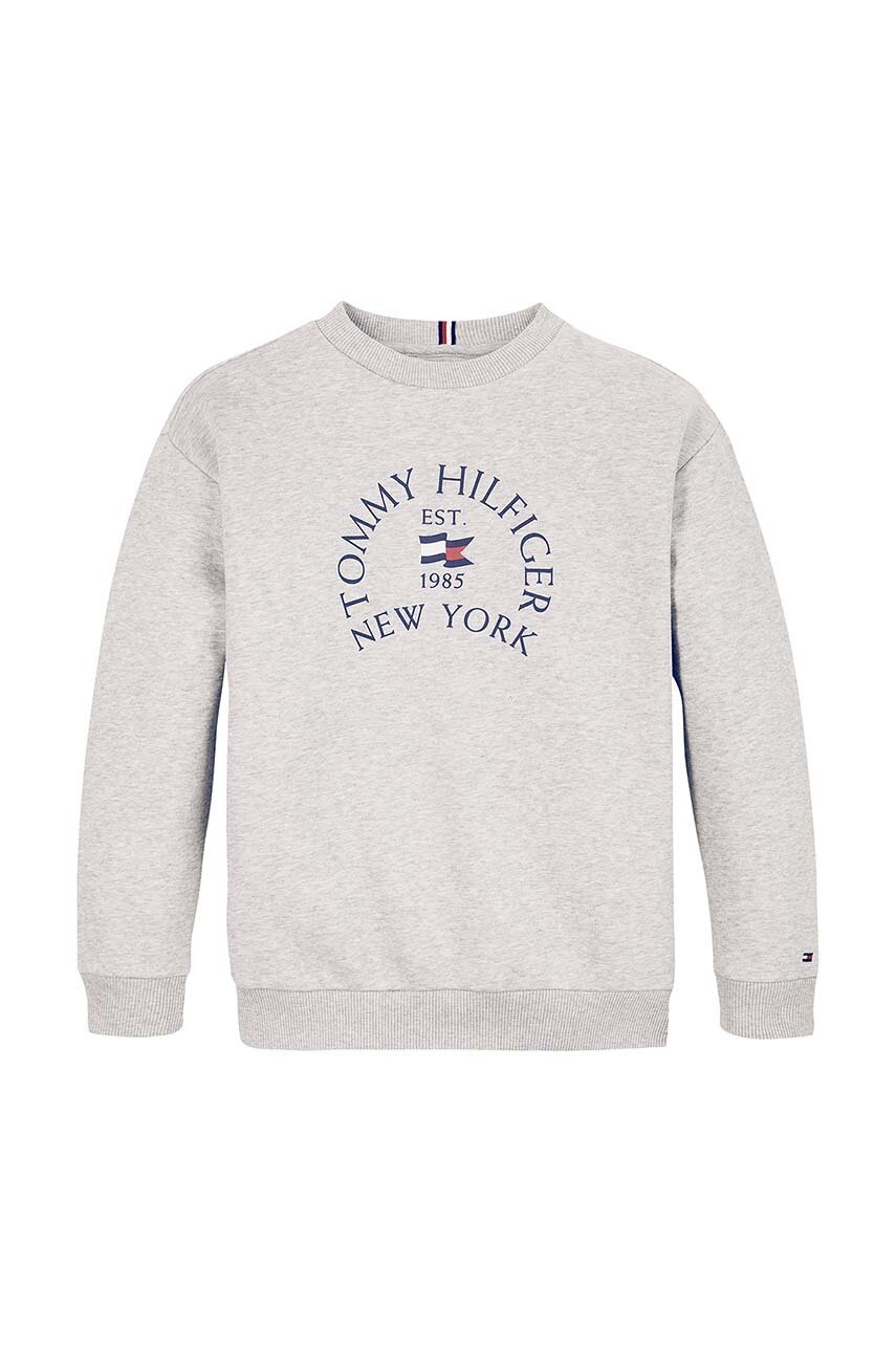Детская кофта Tommy Hilfiger цвет серый с принтом KB0KB09192