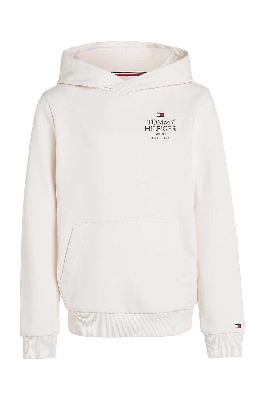 Дитяча кофта Tommy Hilfiger колір бежевий з капюшоном KB0KB09193