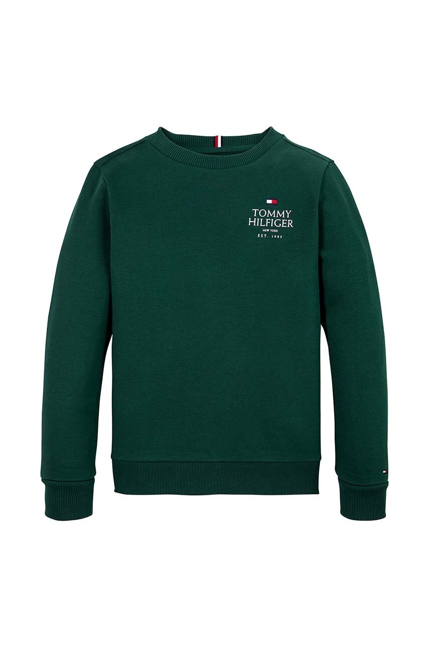 Детская кофта Tommy Hilfiger цвет зелёный с принтом KB0KB09194