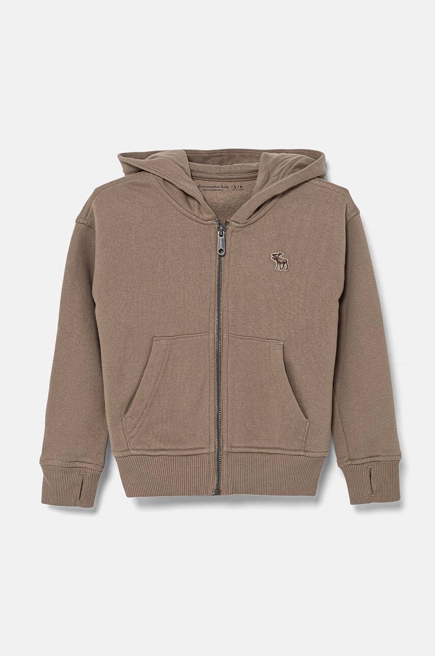

Детски суичър Abercrombie & Fitch в бежово с качулка с изчистен дизайн KI222-4117, Бежов