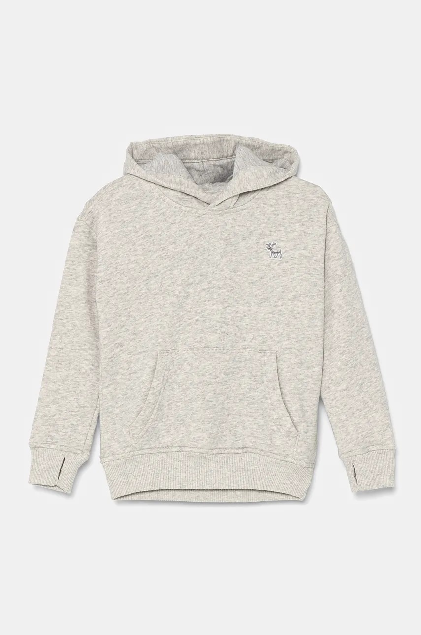 Abercrombie & Fitch bluza copii culoarea gri, cu glugă, melanj, KI222-4120