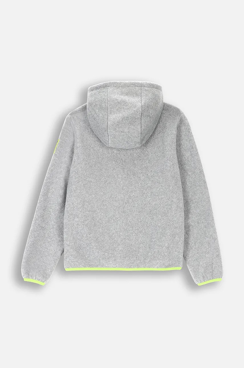 Дитяча кофта Lemon Explore колір сірий з капюшоном однотонна ACTIVE BOY