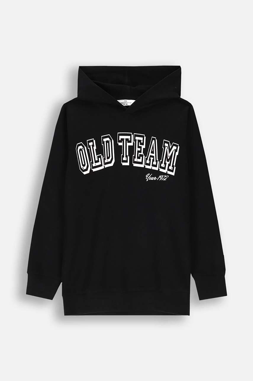 Детская хлопковая кофта Coccodrillo цвет чёрный с капюшоном с принтом EVERYDAY BOY Детская хлопковая кофта Coccodrillo цвет чёрный с капюшоном с принтом EVERYDAY BOY