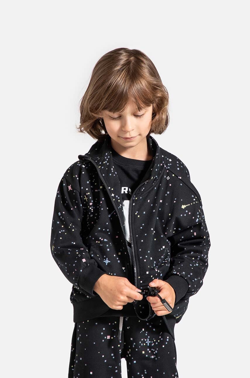 Coccodrillo hanorac de bumbac pentru copii culoarea negru, modelator, WORLD OF PIXEL BOY KIDS