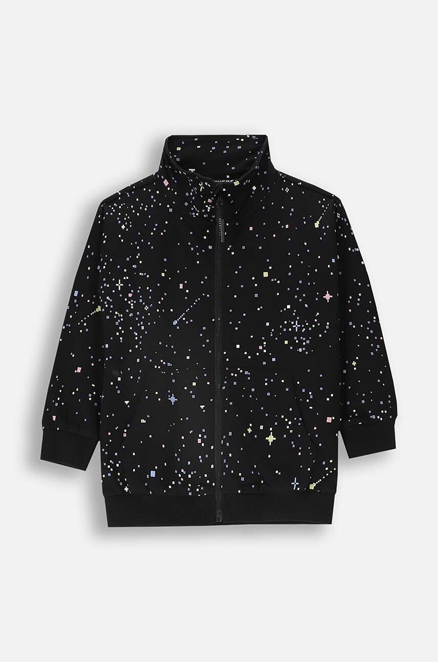 Детская хлопковая кофта Coccodrillo цвет чёрный узор WORLD OF PIXEL BOY KIDS