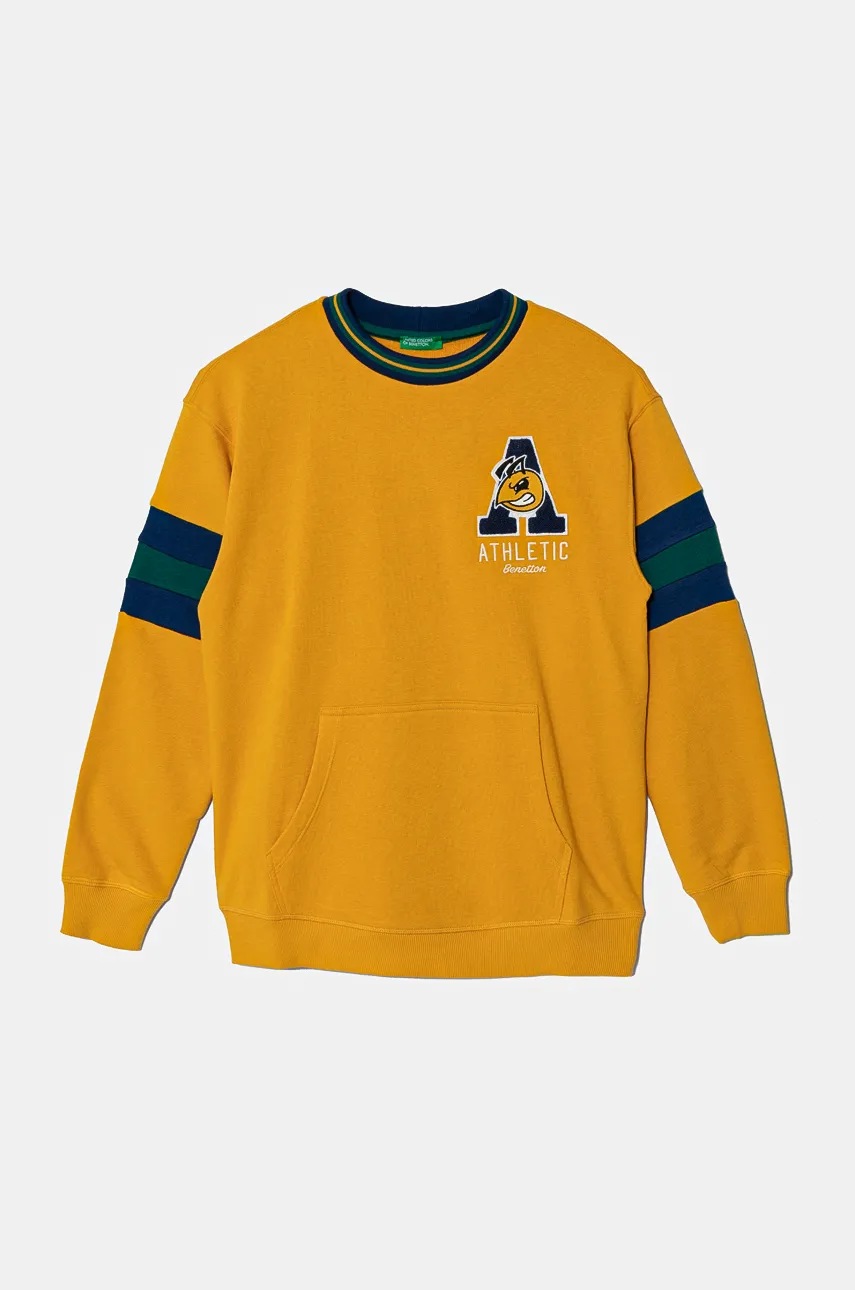 

Детски суичър United Colors of Benetton в жълто с десен 32N4C10JF, Жълт