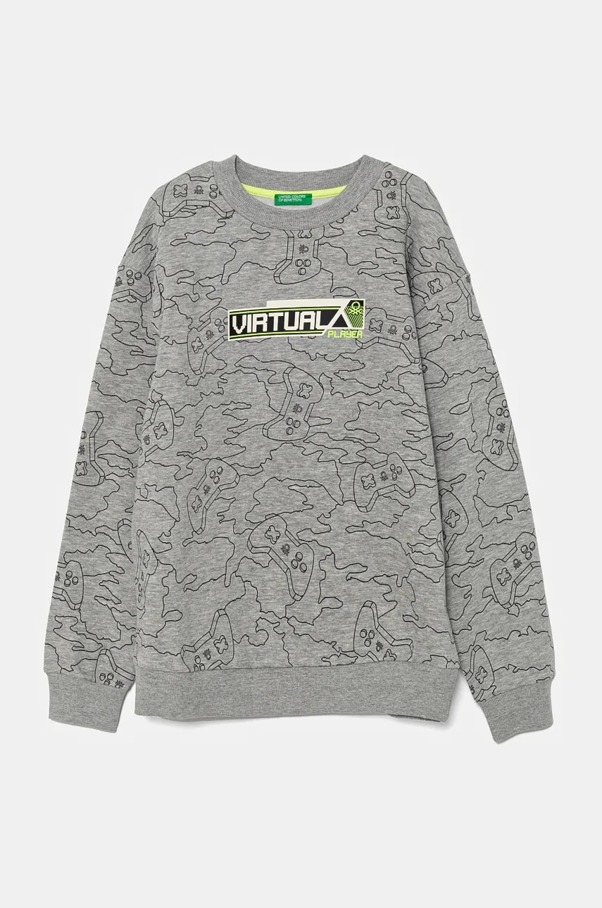United Colors of Benetton bluza copii culoarea gri, modelator, 3GHMC10M5 United Colors of Benetton bluza copii culoarea gri, modelator, 3GHMC10M5