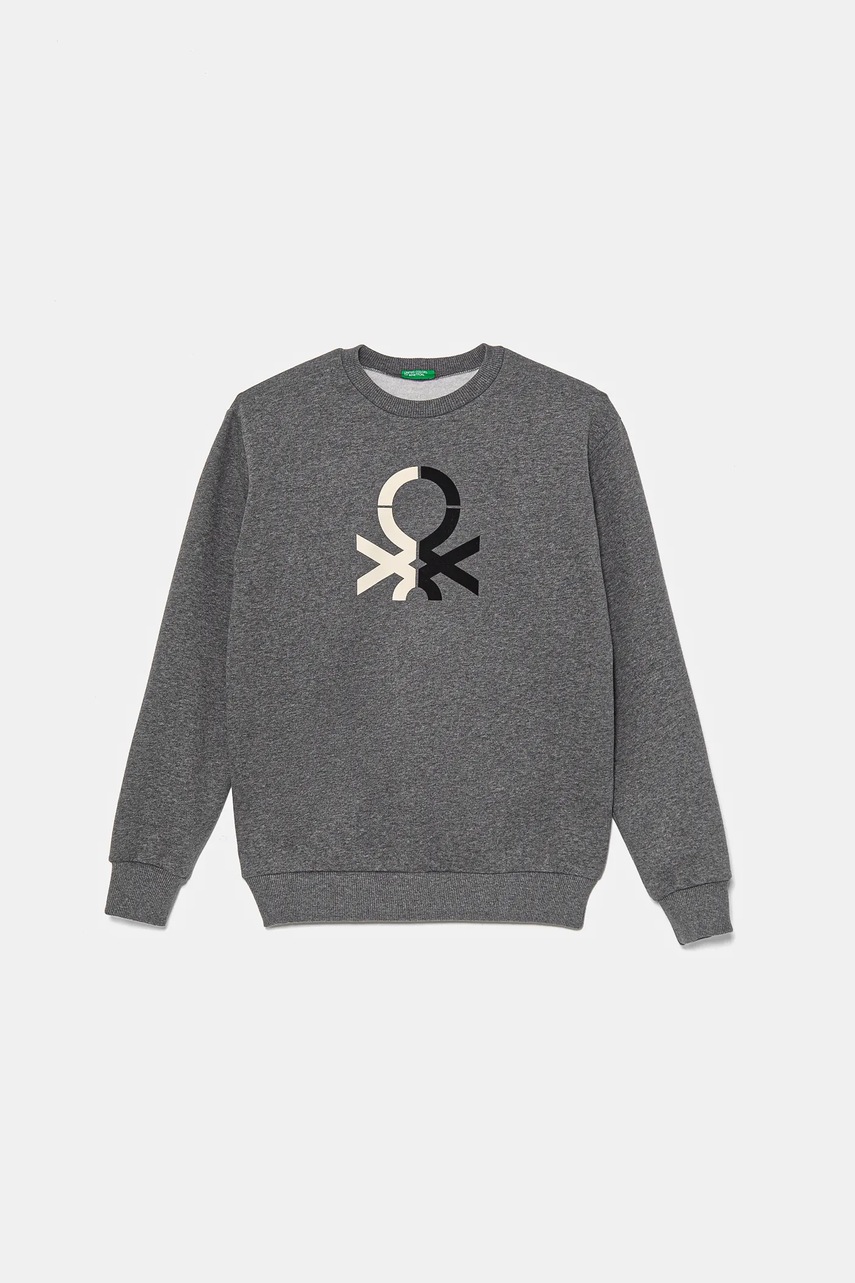 

Детски суичър United Colors of Benetton в сиво с десен 3EB5C10KS, Сив