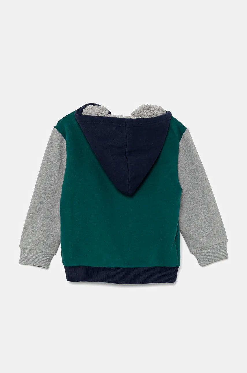 Детская кофта United Colors of Benetton цвет зелёный с капюшоном узор 3EB5G503E Детская кофта United Colors of Benetton цвет зелёный с капюшоном узор 3EB5G503E