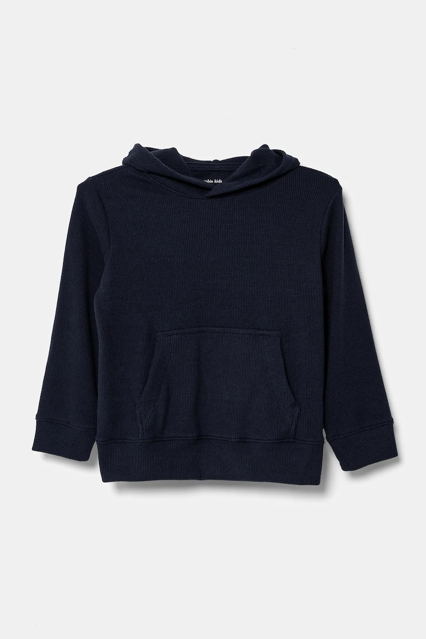 Abercrombie & Fitch bluza copii culoarea albastru marin, cu glugă, neted, KI224-4112 Abercrombie & Fitch bluza copii culoarea albastru marin, cu glugă, neted, KI224-4112