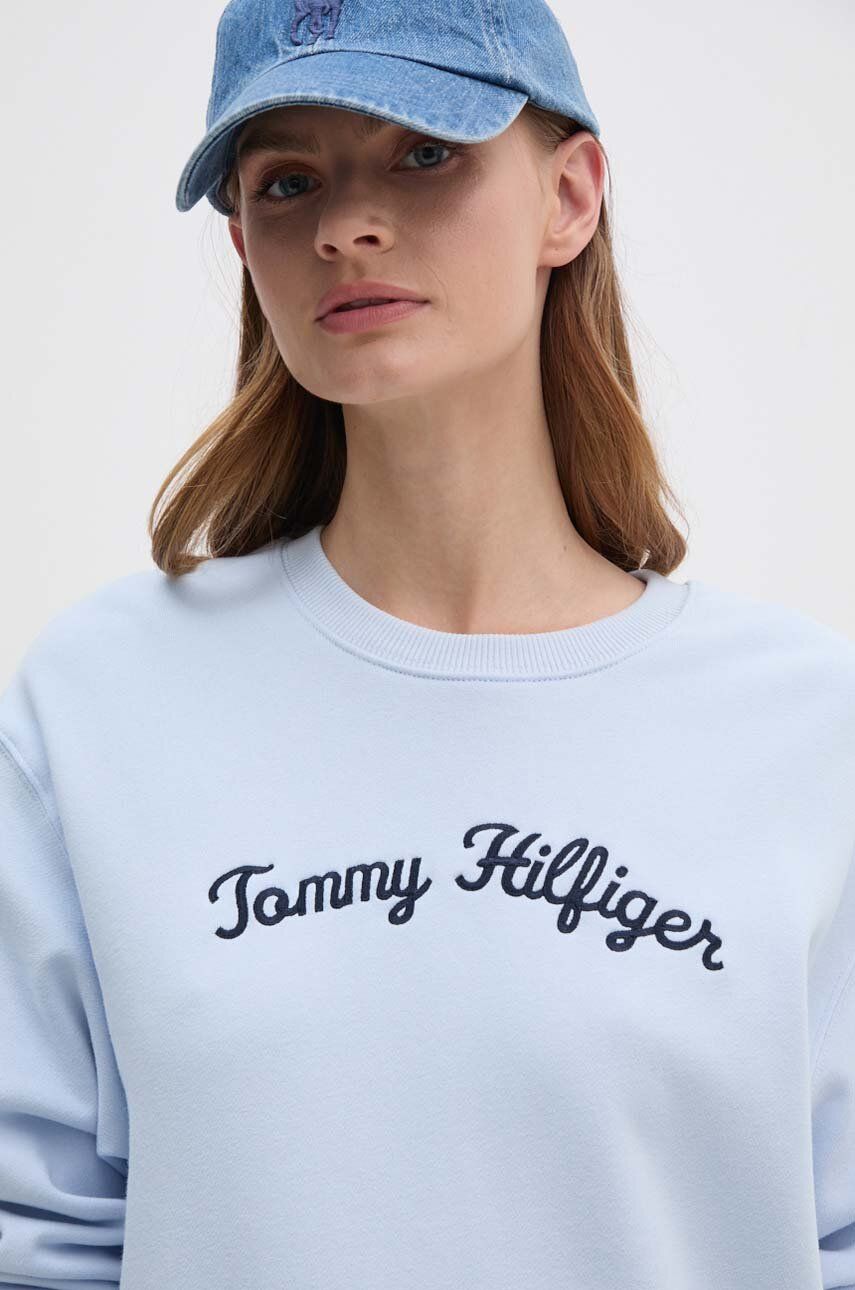 Pamučna dukserica Tommy Hilfiger za žene, s aplikacijom, WW0WW42615