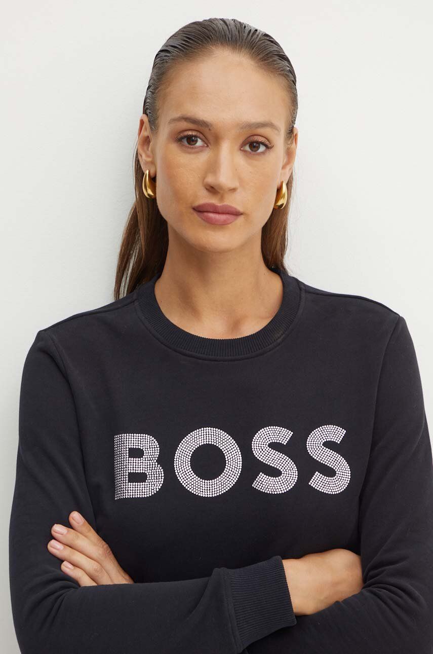 Boss Orange bluza femei, culoarea negru, cu imprimeu, 50531779
