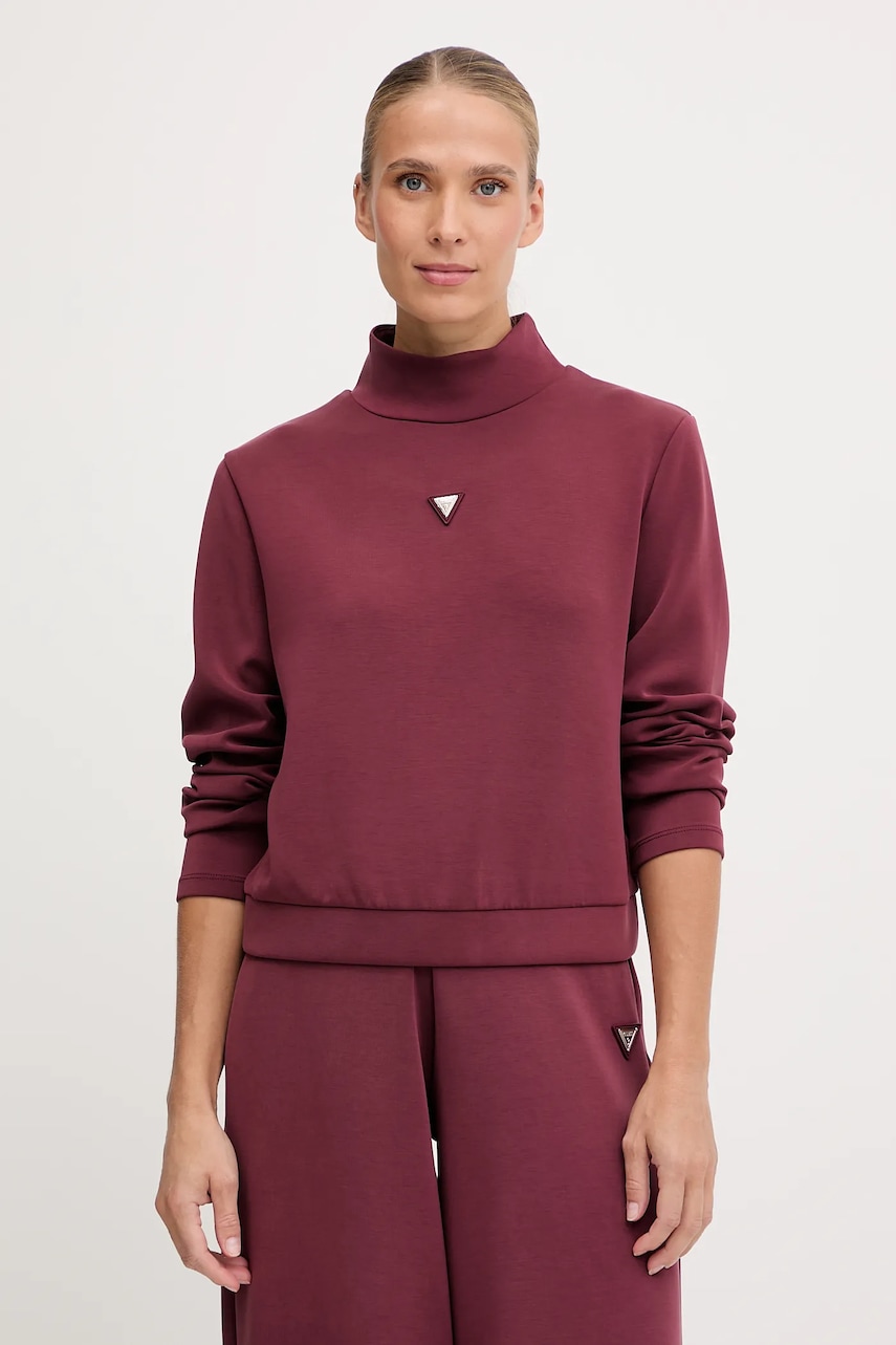 

Суичър Guess OLYMPE в бежово с изчистен дизайн V4YQ05 KCAY2, Бордо