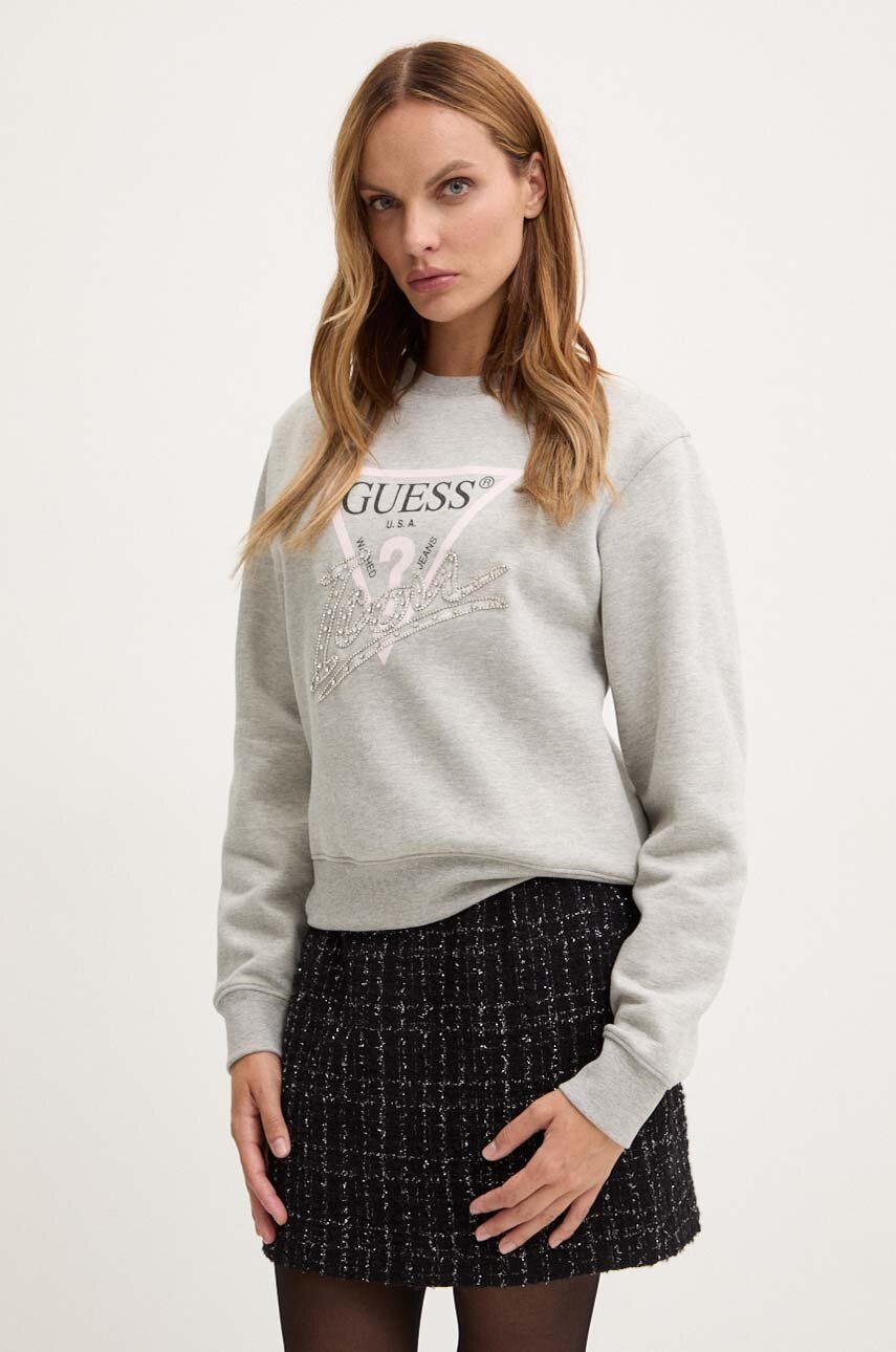 

Суичър Guess в сиво с апликация W4YQ25 KB681, Сив