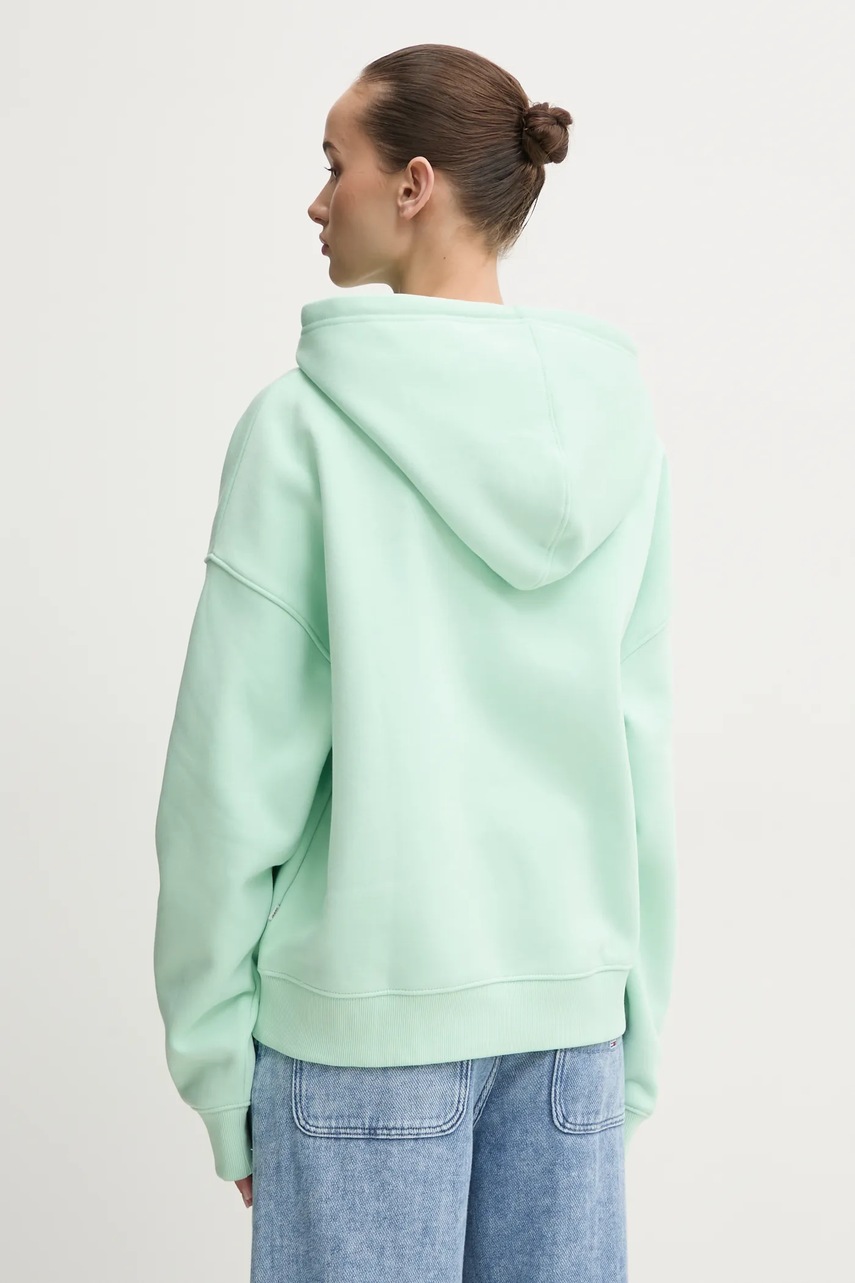 Guess Jeans felső zöld, nyomott mintás, kapucnis, W4YQ15 KC811 termék 2. képe