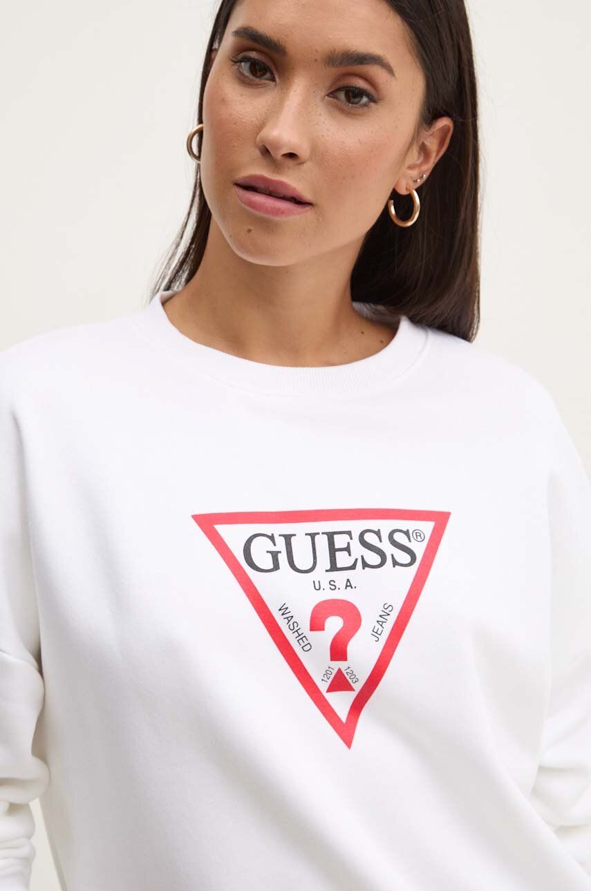 Dukserica Guess Jeans za žene, boja: bijela, s tiskom, W4YQ00 KC811