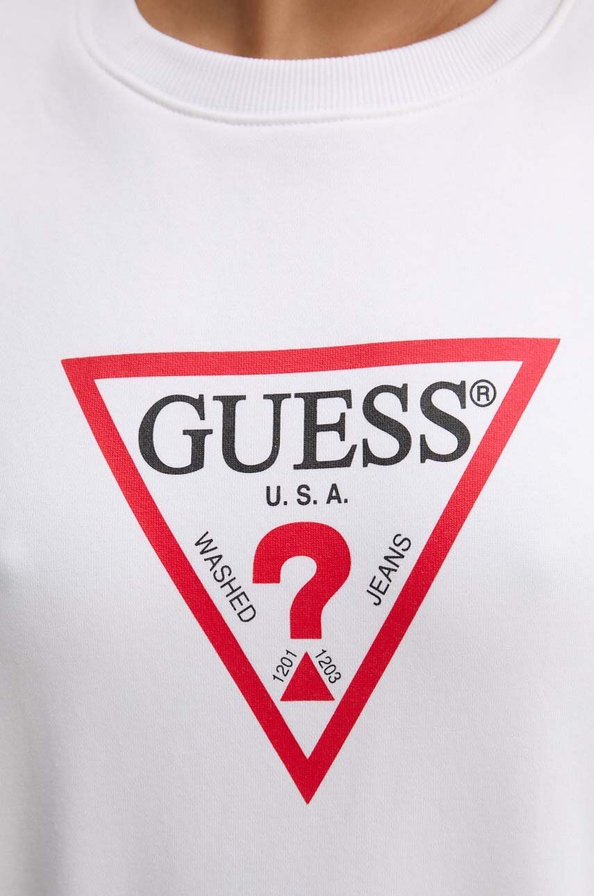 Dukserica Guess Jeans za žene, boja: bijela, s tiskom, W4YQ00 KC811