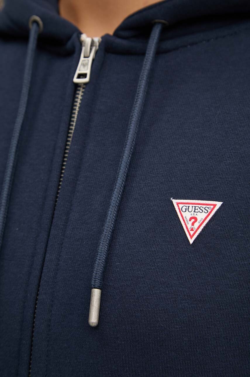 Μπλούζα Guess Jeans χρώμα: ναυτικό μπλε, με κουκούλα, W4YQ03 KC811 φωτογραφία