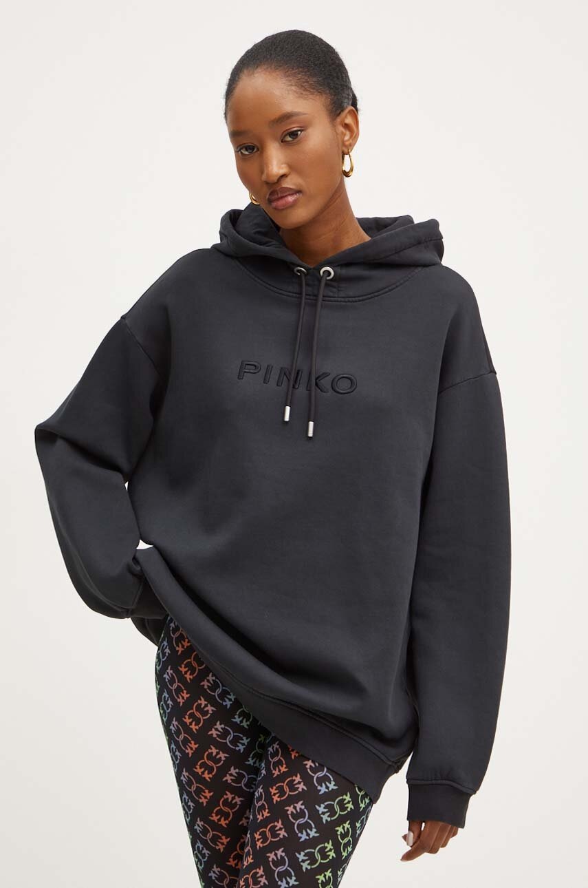 

Суичър Pinko в черно с качулка с изчистен дизайн 101685 A21P, Черен