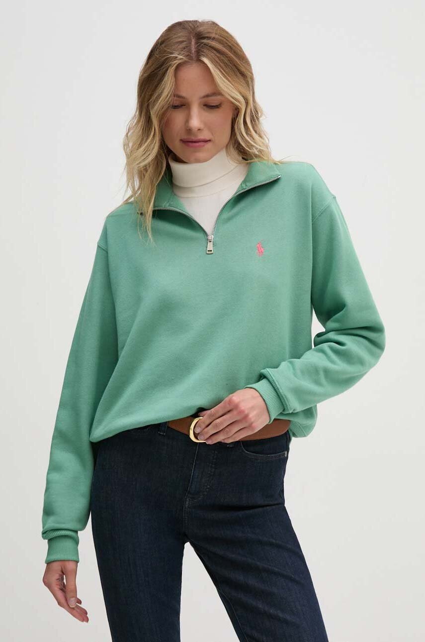 

Суичър Polo Ralph Lauren в зелено с изчистен дизайн 211851659, Зелен