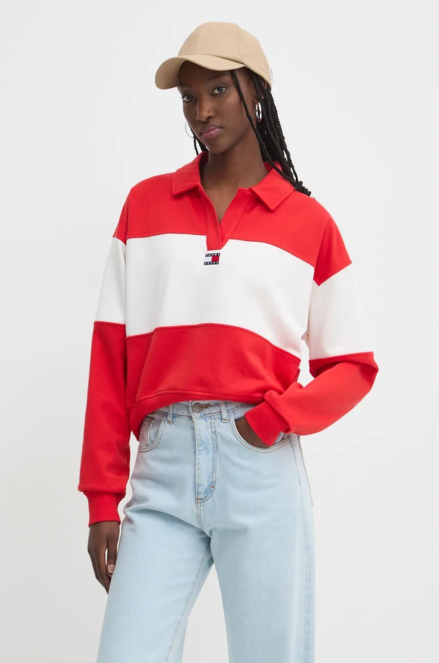 

Суичър Tommy Jeans в червено с десен DW0DW18705, Червен