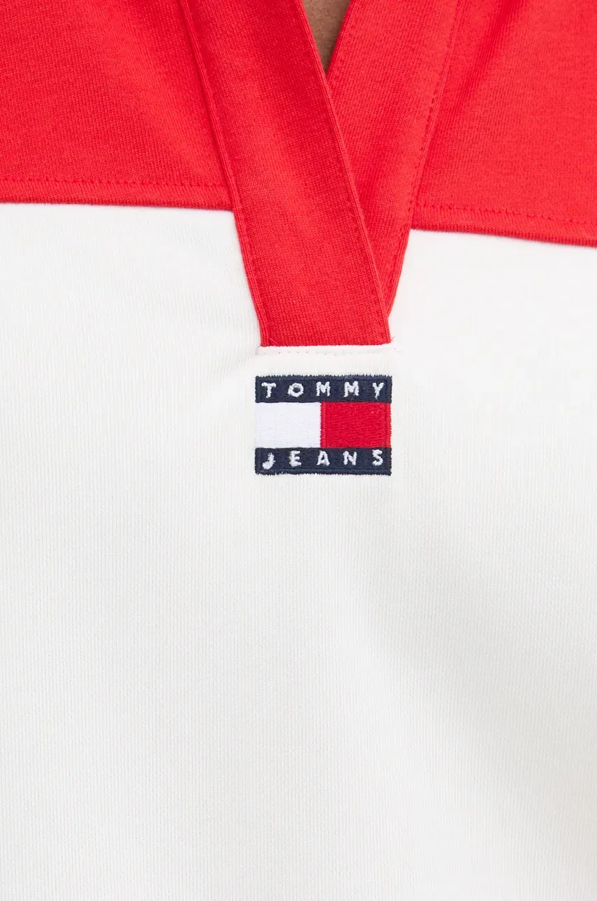 Dukserica Tommy Jeans Za žene, Boja: Crvena, S Uzorkom, DW0DW18705