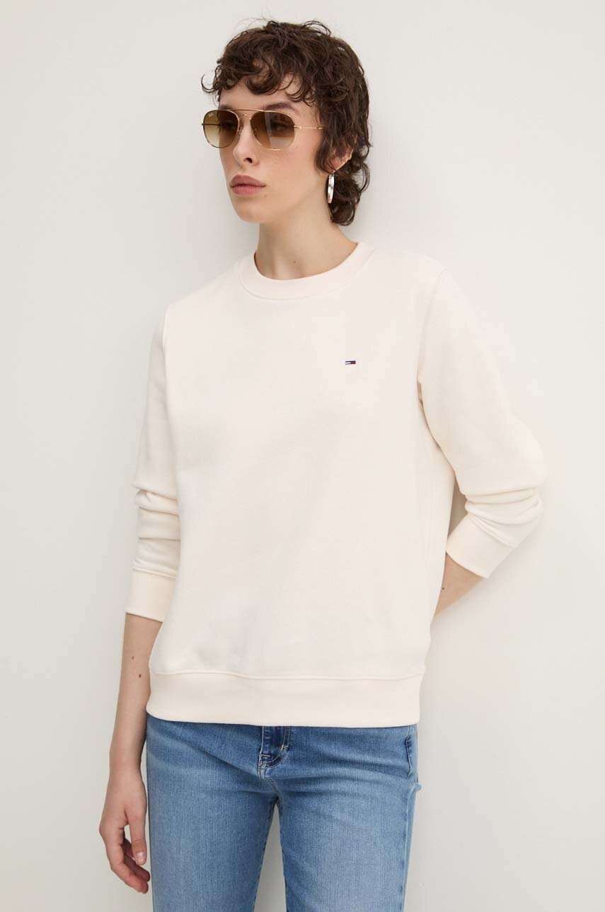 

Суичър Tommy Jeans в бежово с изчистен дизайн DW0DW19726, Бежов