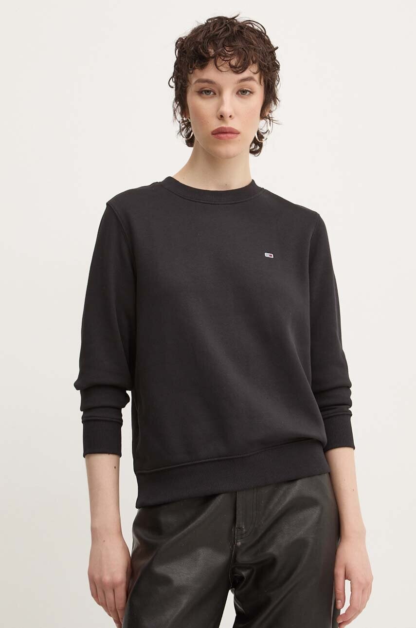 

Суичър Tommy Jeans в черно с изчистен дизайн DW0DW19726, Черен