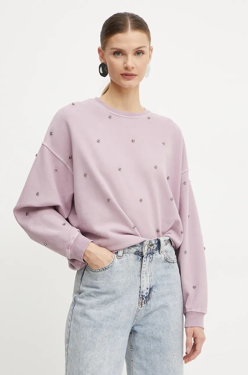 Levně Mikina Pinko dámská, růžová barva, s aplikací, 104387 A297