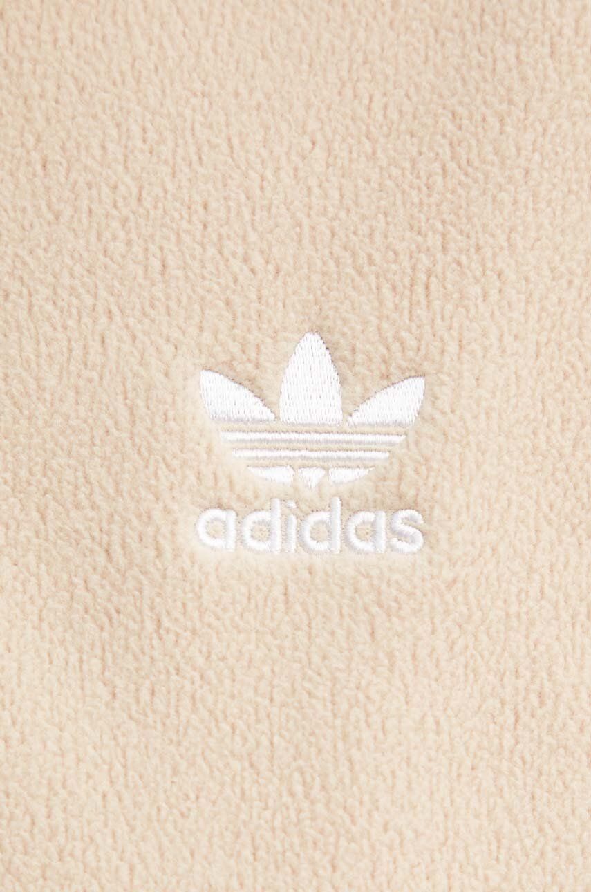 Dukserica od flisa adidas Originals Polarf Half Zip boja: bež, s aplikacijom, IY7267