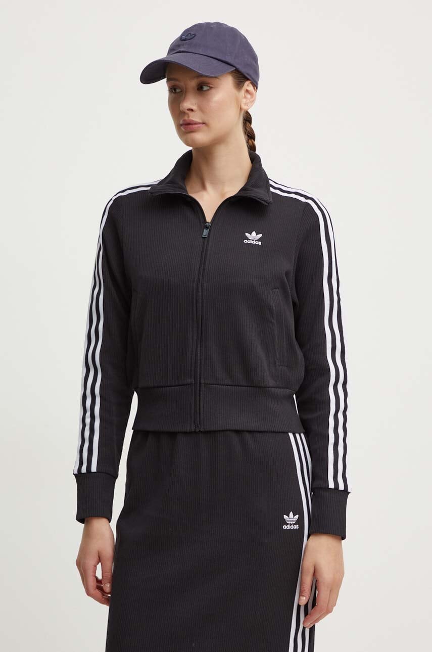 adidas Originals bluza Knitted Track Top femei, culoarea negru, modelator, IY7278