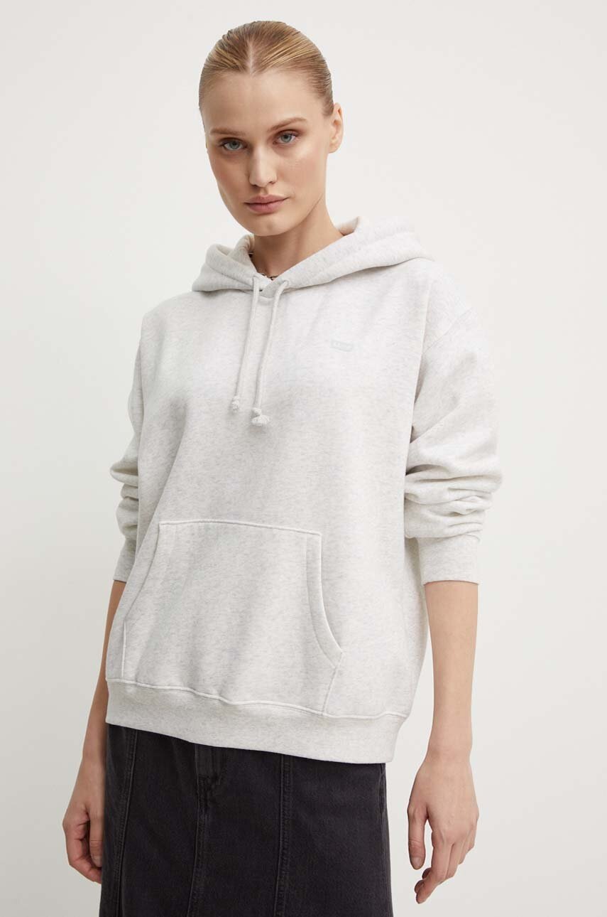 Levi's bluza femei, culoarea gri, cu glugă, neted, A5943