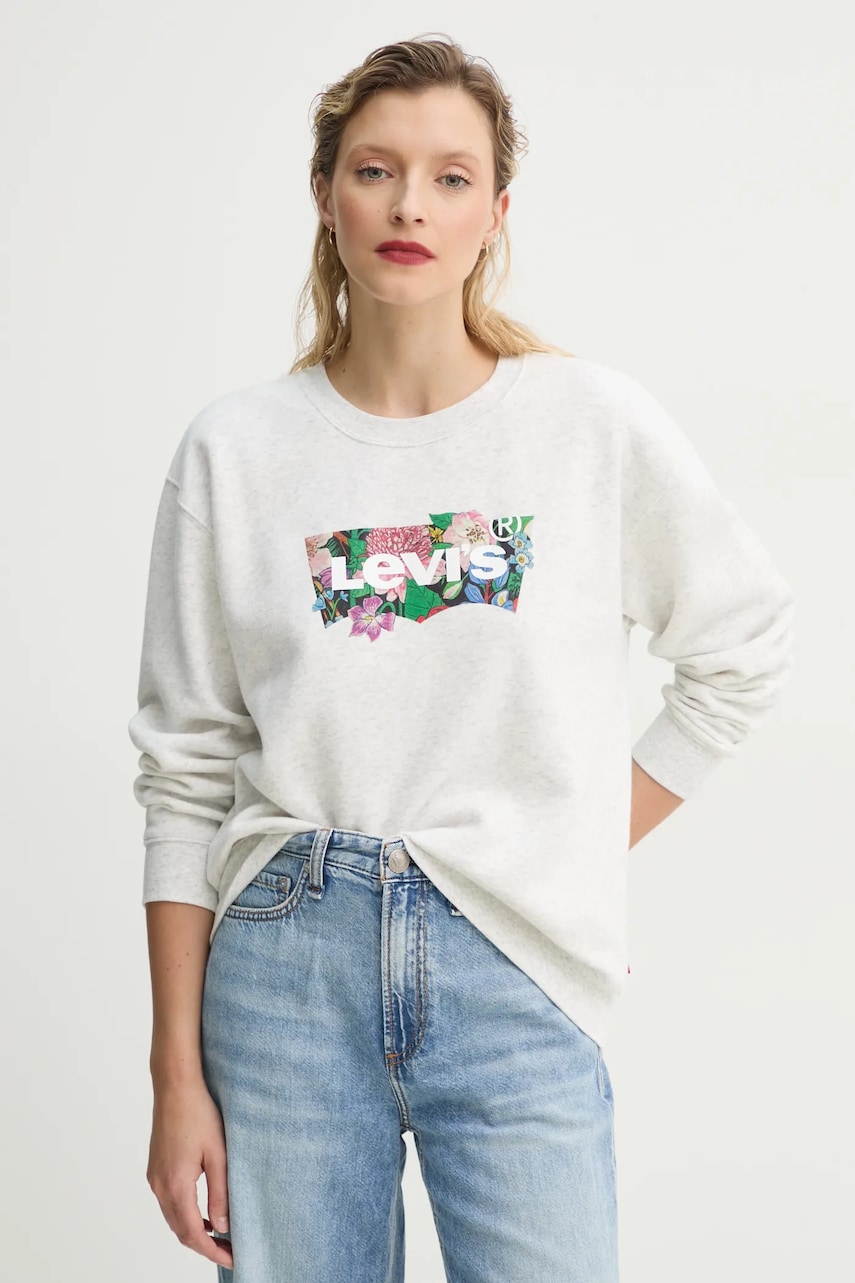 Levi\'s bluza femei, culoarea gri, neted, A8800 - 0 | YEO