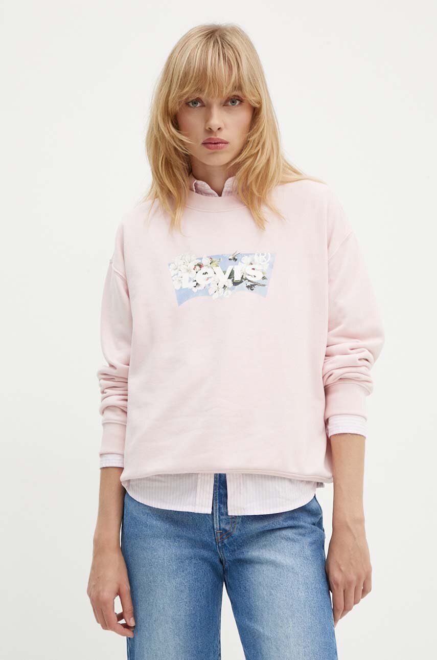 Levi's bluza femei, culoarea roz, neted, A8800 Levi's bluza femei, culoarea roz, neted, A8800