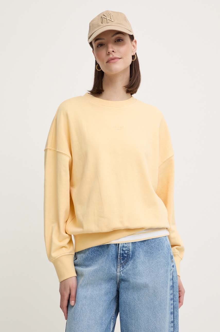 Pepe Jeans bluza EVELYN femei, culoarea galben, neted, PL581442